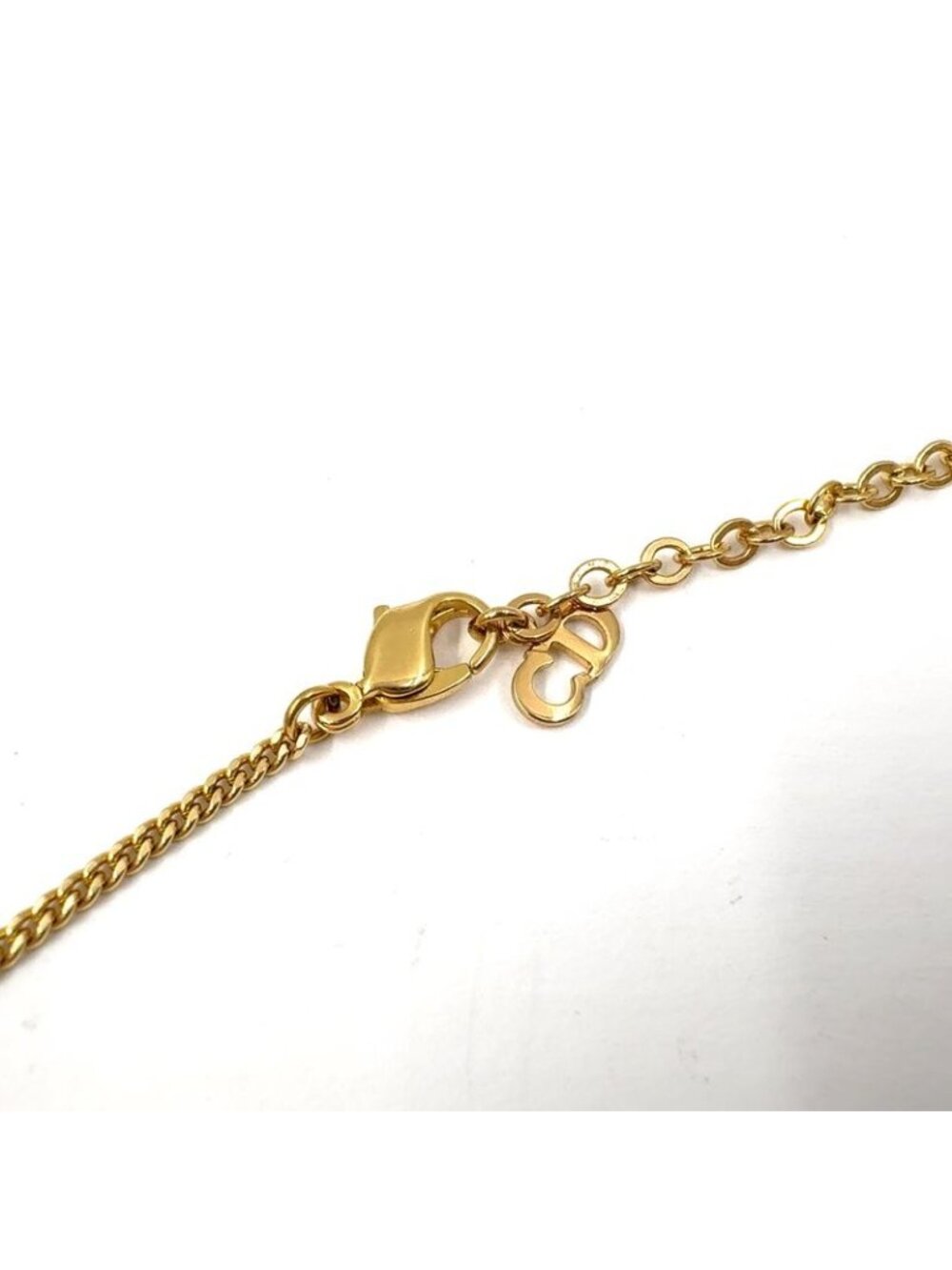★SOLD★ Dior Line Stone Logo Gold Necklace - Picture 4 of 9